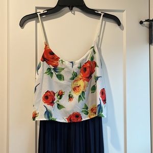 Navy/Floral Maxi Dress